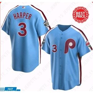 PHILADELPHIA PHILLIES BRYCE HARPER stitched jersey Large With Special Patch Nwt